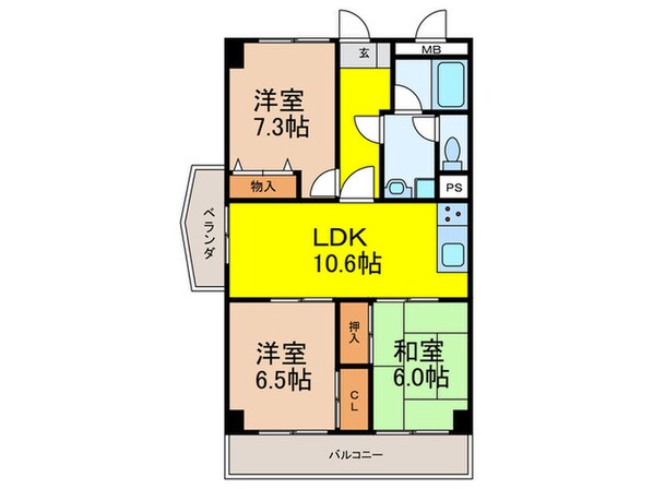 リヴェ－ル緑地の物件間取画像